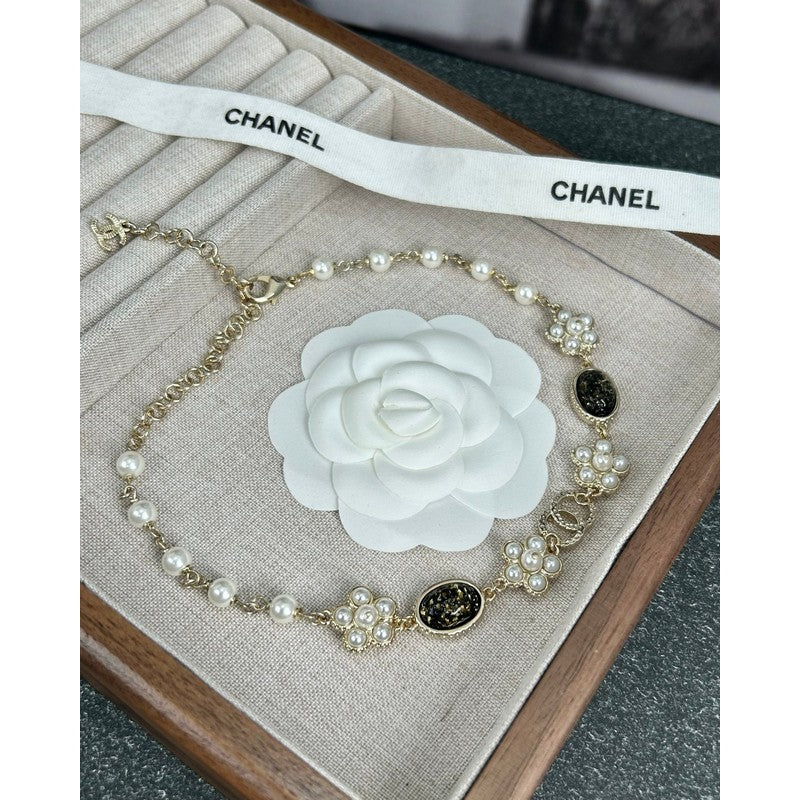 18K Chanel Black & Orange Crystal Choker Necklace