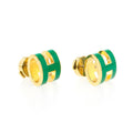 18k Mini Pop Hermès Green Earrings