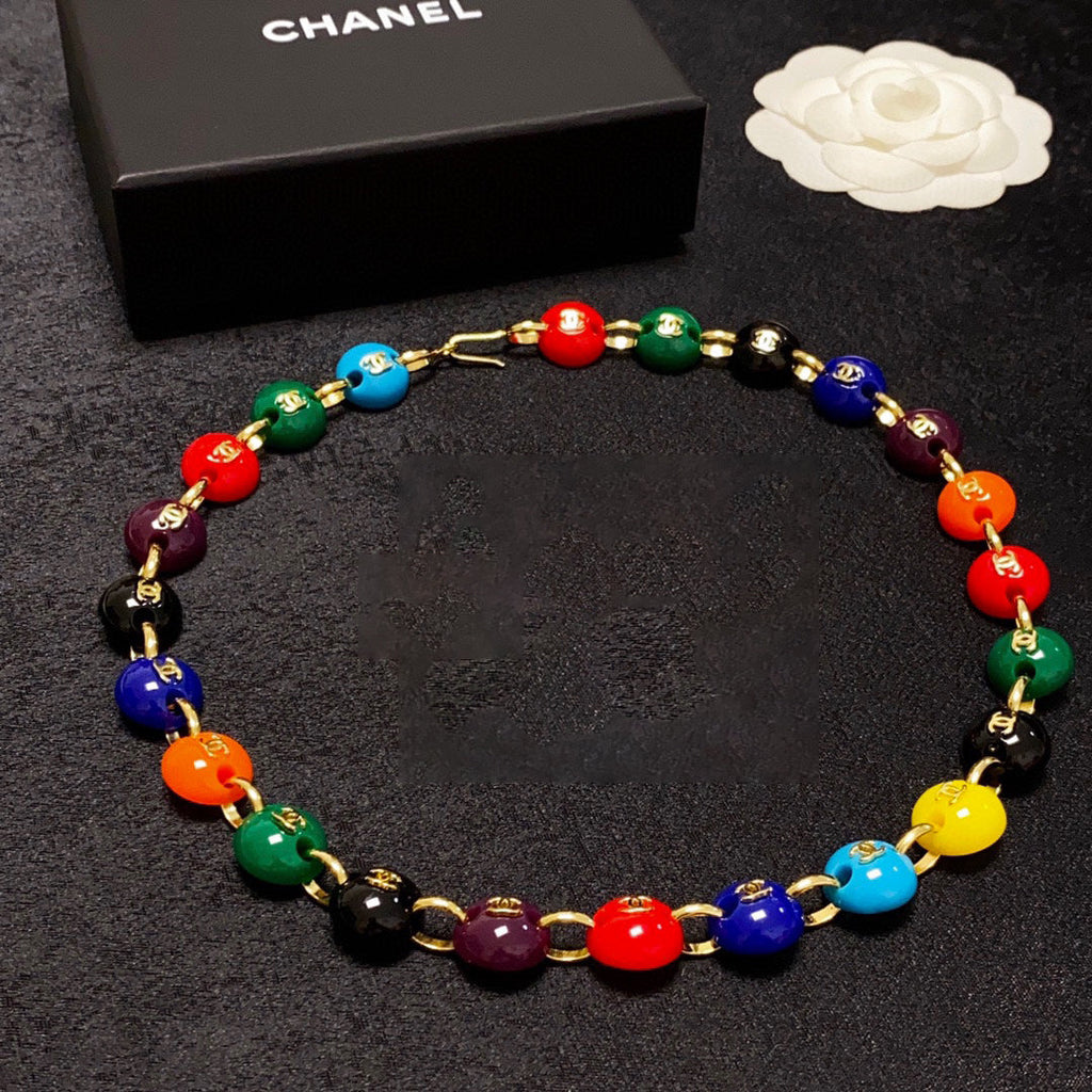 18K Chanel Color Beads Necklace