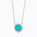 18K Tiffany & Co. Diamond & Turquoise Circle Pendant Necklace