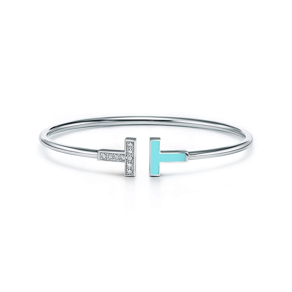 18K Tiffany & Co. Diamond and Turquoise Wire Bracelet