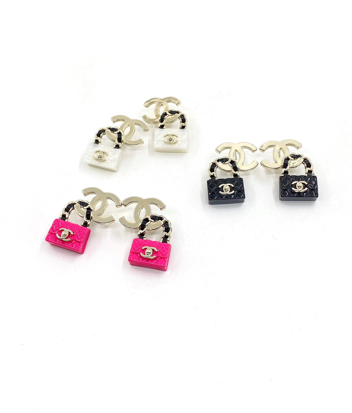 18K Chanel Bag Drop Earrings